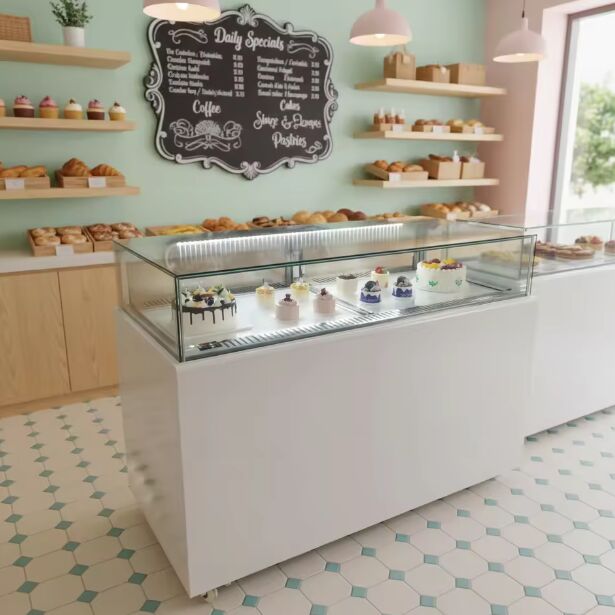 Single Layer Bakery Refrigerated showcase Cake Display Cake Chiller Counter Display Glass Door Fridge on Counter