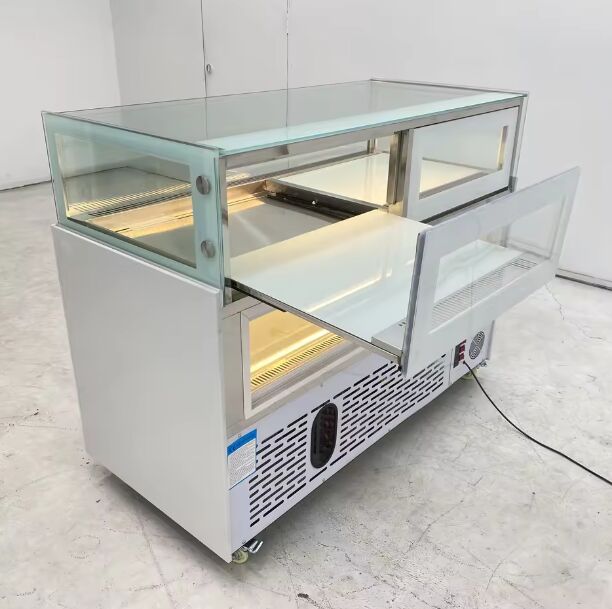 Single Layer Bakery Refrigerated showcase Cake Display Cake Chiller Counter Display Glass Door Fridge on Counter
