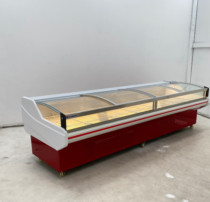 Fan Cooling Mechanical Fresh Meat Display Cabinet Meat Showcase Commercial Meat Freezer Refrigerator Butcher Shop Deli Store OEM