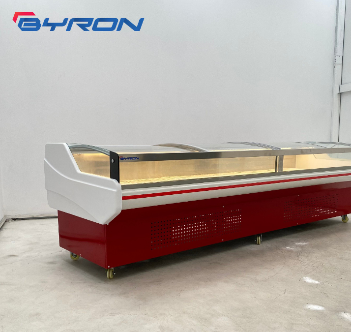 Fan Cooling Mechanical Fresh Meat Display Cabinet Meat Showcase Commercial Meat Freezer Refrigerator Butcher Shop Deli Store OEM
