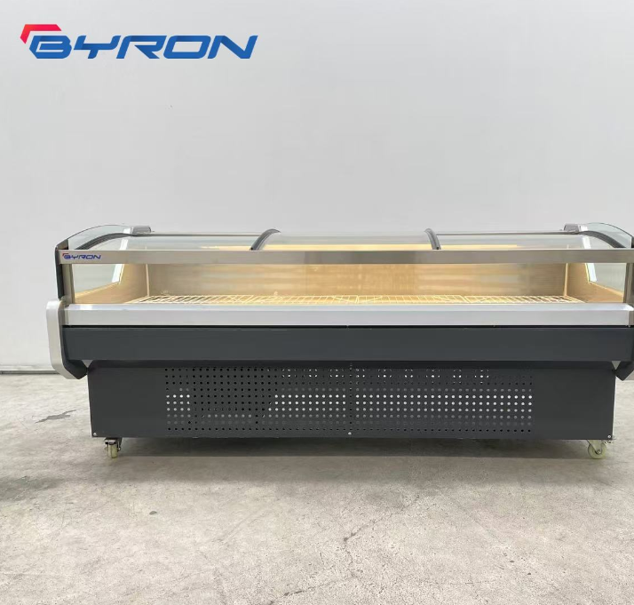 Fan Cooling Mechanical Fresh Meat Display Cabinet Meat Showcase Commercial Meat Freezer Refrigerator Butcher Shop Deli Store OEM