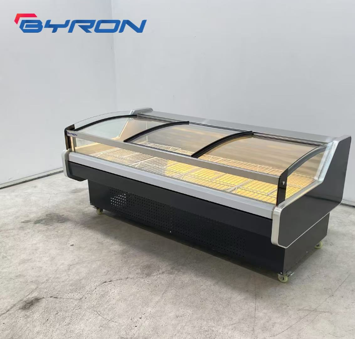 Fan Cooling Mechanical Fresh Meat Display Cabinet Meat Showcase Commercial Meat Freezer Refrigerator Butcher Shop Deli Store OEM