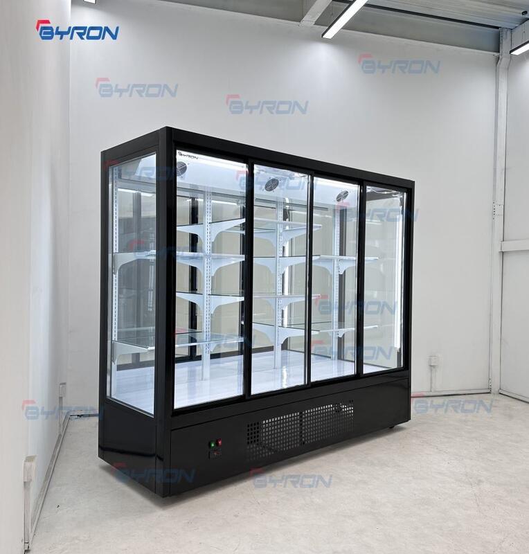 Flower Display Refrigerator Cabinet Glass Door Display Cooler with Digital Display and Air Cooling