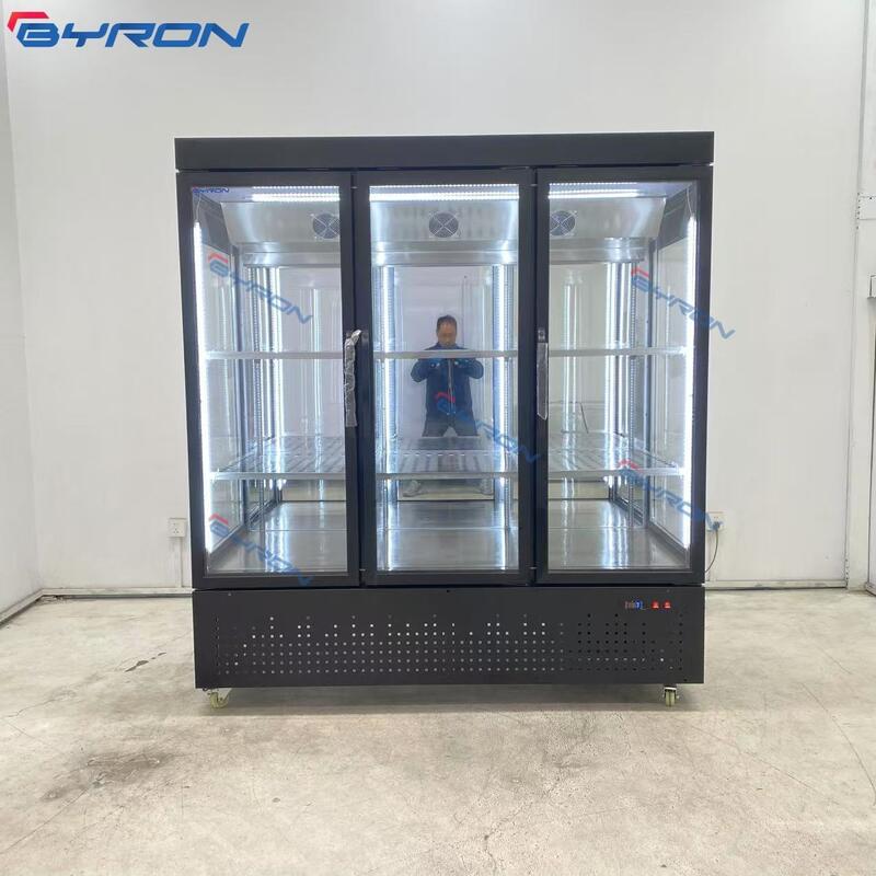 Flower Display Refrigerator Cabinet Glass Door Display Cooler with Digital Display and Air Cooling