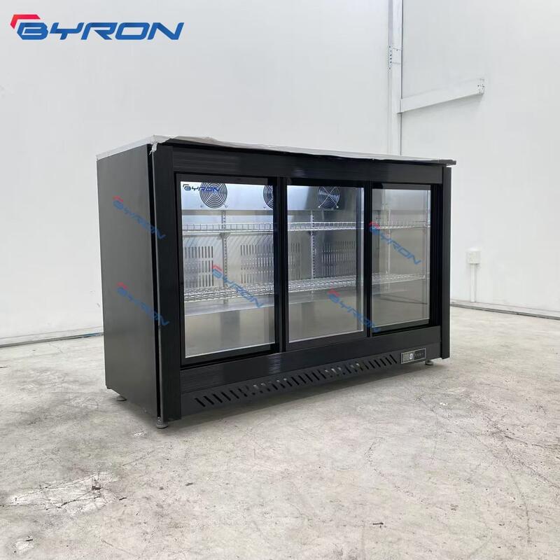 Hot Sale Door Hotel Portable 338L Hotel Smart Mini Bar Fridge Refrigerator Freezer With Glass Door
