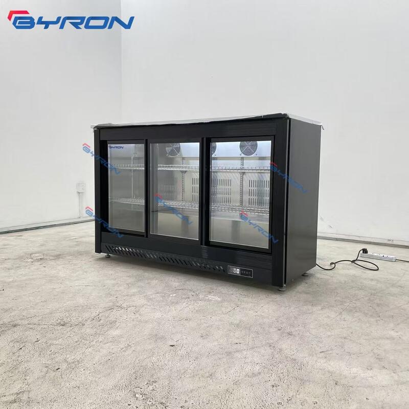 Hot Sale Door Hotel Portable 338L Hotel Smart Mini Bar Fridge Refrigerator Freezer With Glass Door
