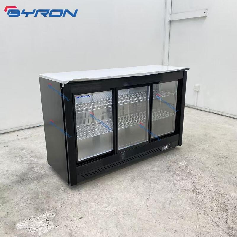 Hot Sale Door Hotel Portable 338L Hotel Smart Mini Bar Fridge Refrigerator Freezer With Glass Door