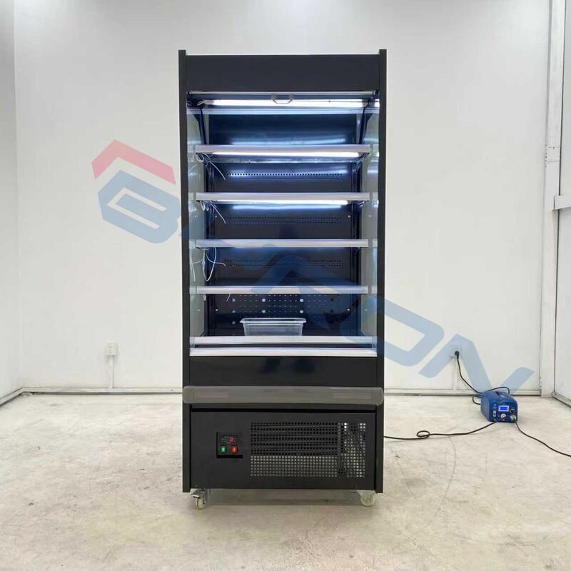 Commercial Supermarket Air Curtain Cabinet for Fresh-keeping Vegetable Fruit Beverage Display Refrigerated Display Equipment