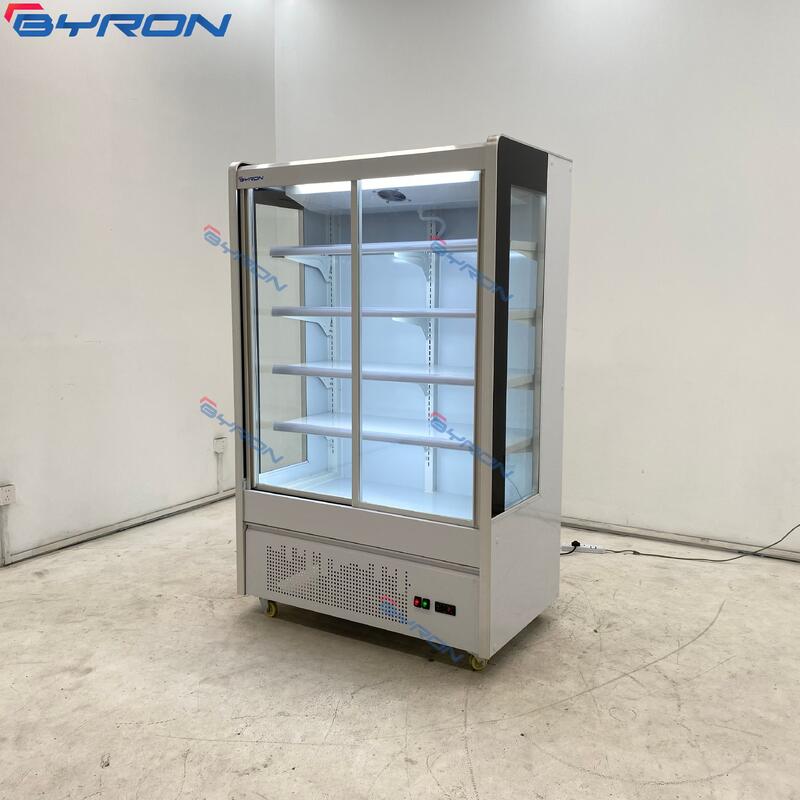 Hot Sale Supermarket Display Vertical Glass Door Large Capacity Air Curtain Refrigerator