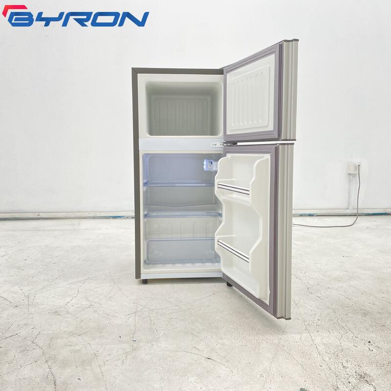 Double Door Chest Refrigerator with Fan Cooling and Digital Display Double Temperature Upright Freezer for Home & Hotel Use