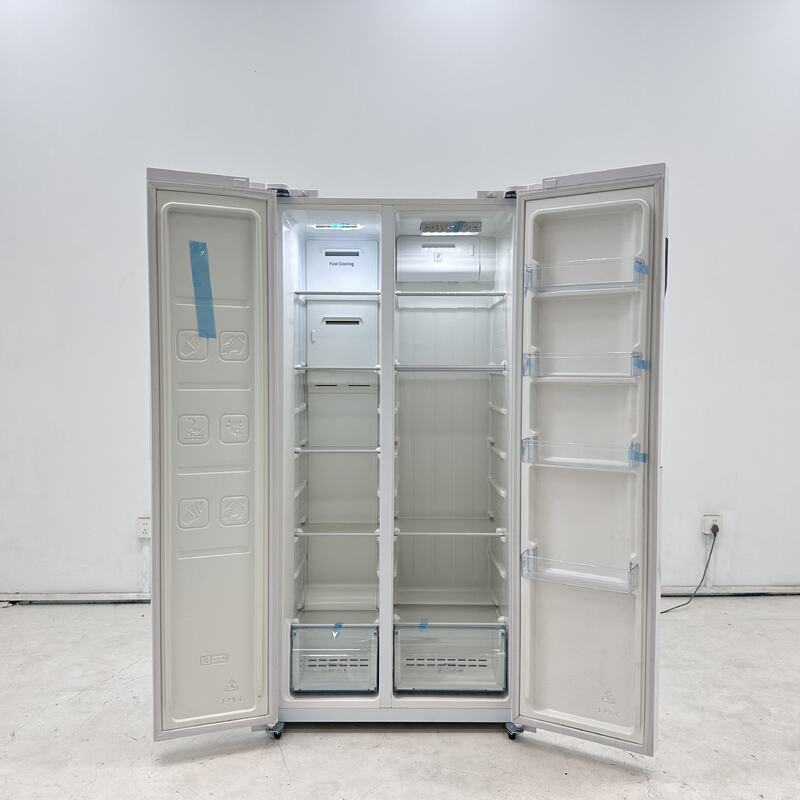 Double Door Chest Refrigerator with Fan Cooling and Digital Display Double Temperature Upright Freezer for Home & Hotel Use
