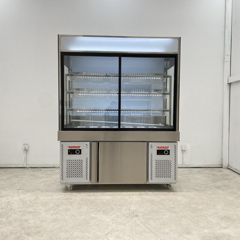 Hot Pot Malatang with Sliding DoorBuffet Commercial Freezer Upright Refrigerator Commercial Refrigerator