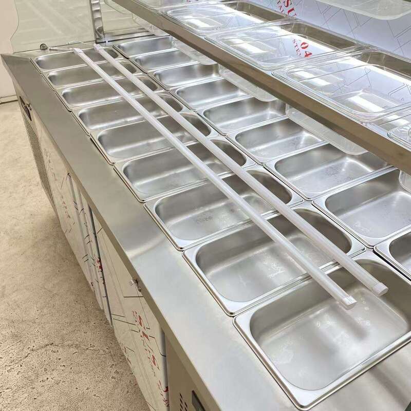 Stainless Steel Refrigerator with Light Box and Double Doors, Suitable for Hot Pot and Spicy Hot Pot Restaurants.