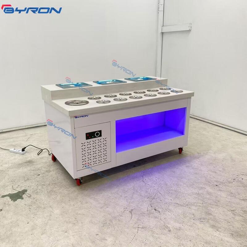 Commercial Hot Pot Restaurant Self-Service Seasoning & Dipping Sauce Chest 2-Door Refrigerator with Fragrant Cold Dish Display