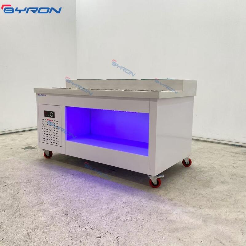 Commercial Hot Pot Restaurant Self-Service Seasoning & Dipping Sauce Chest 2-Door Refrigerator with Fragrant Cold Dish Display