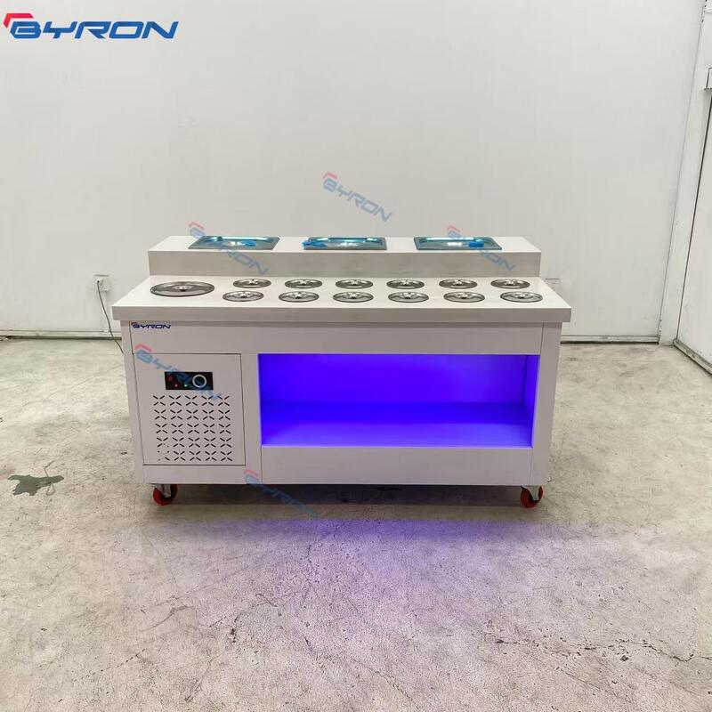 Commercial Hot Pot Restaurant Self-Service Seasoning & Dipping Sauce Chest 2-Door Refrigerator with Fragrant Cold Dish Display