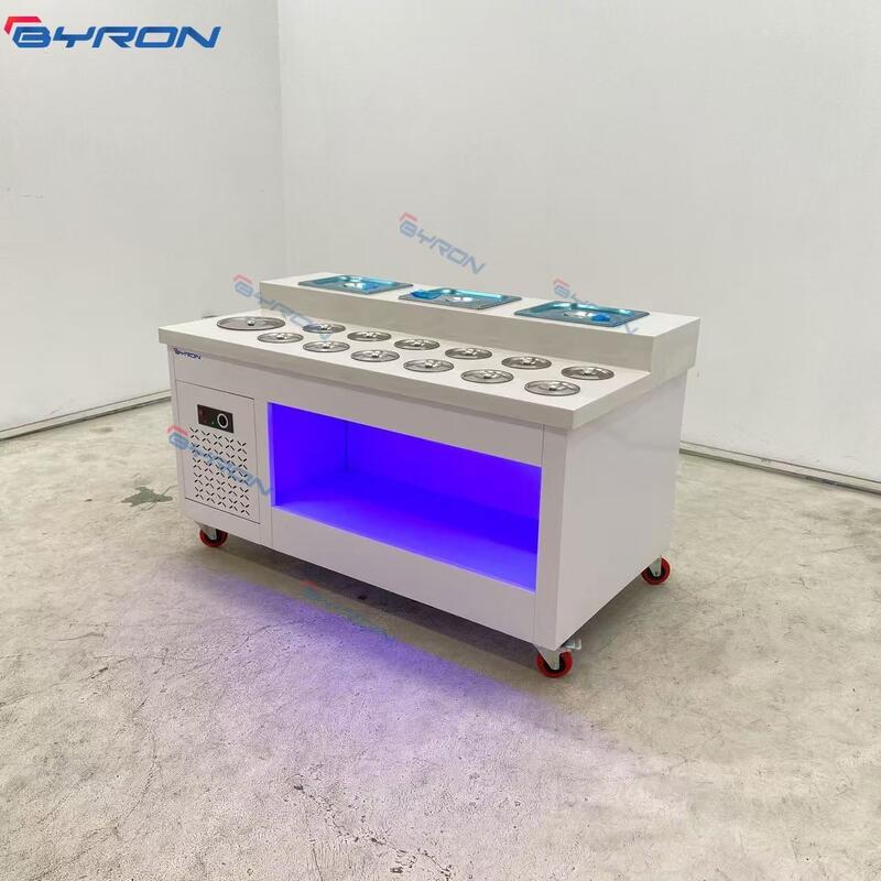 Commercial Multifunction Hotpot Malatang Seasoning Refrigerator Mechanical Control Digital Direct Cooling Buffet Dipping Station