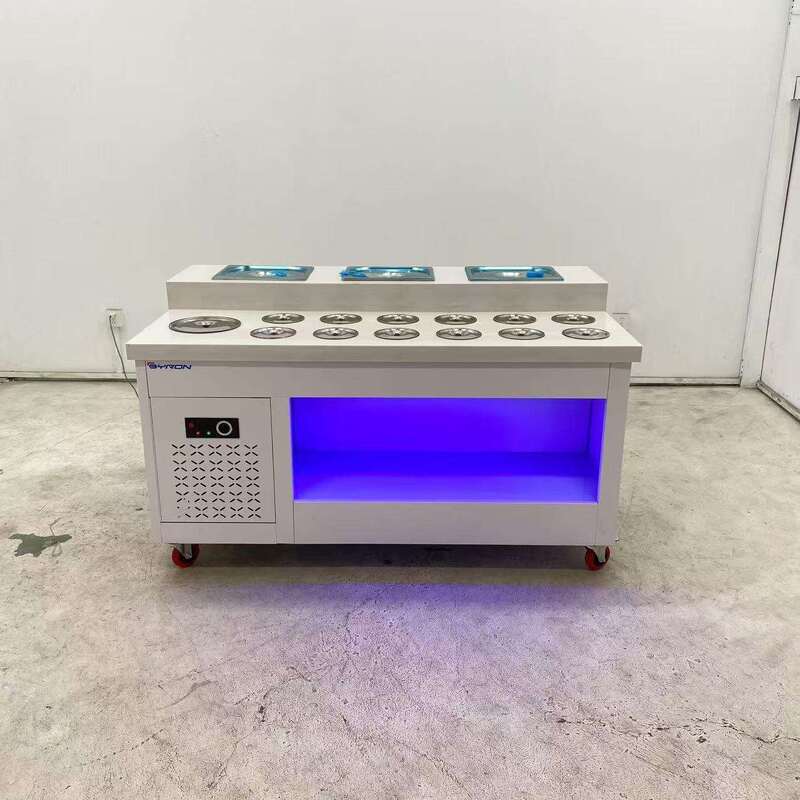 Commercial Multifunction Hotpot Malatang Seasoning Refrigerator Mechanical Control Digital Direct Cooling Buffet Dipping Station