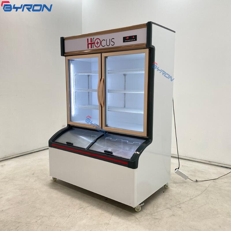 Best Selling Convenience Store Multi Functional Vertical Drink Refrigerator Ice Cream Cryogenic Freezer