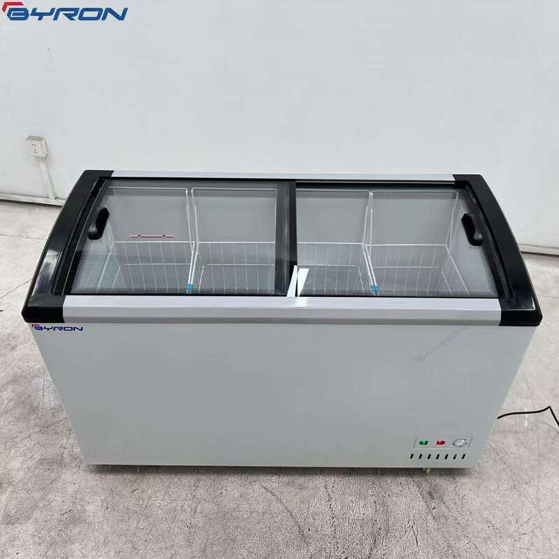 BYRON Commercial Single-Temperature Direct Cooling Top Open Chest Freezer Low Noise Large Capacity Frozen Storage Refrigerator