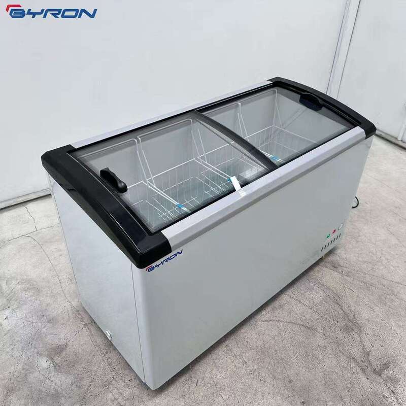 BYRON Commercial Single-Temperature Direct Cooling Top Open Chest Freezer Low Noise Large Capacity Frozen Storage Refrigerator