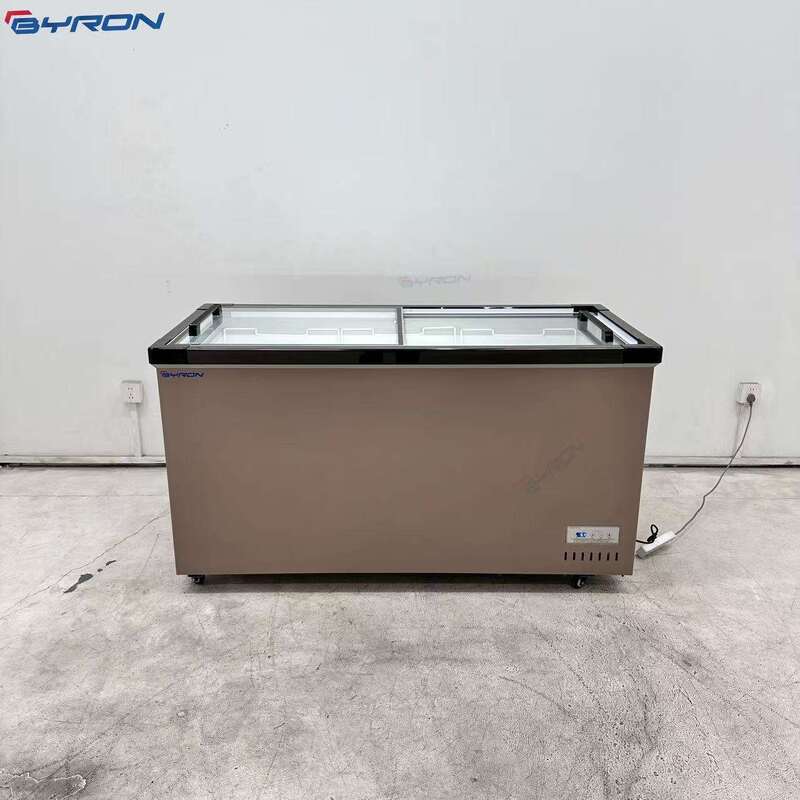 BYRON Commercial Single-Temperature Direct Cooling Top Open Chest Freezer Low Noise Large Capacity Frozen Storage Refrigerator