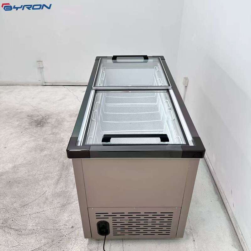 BYRON Commercial Single-Temperature Direct Cooling Top Open Chest Freezer Low Noise Large Capacity Frozen Storage Refrigerator