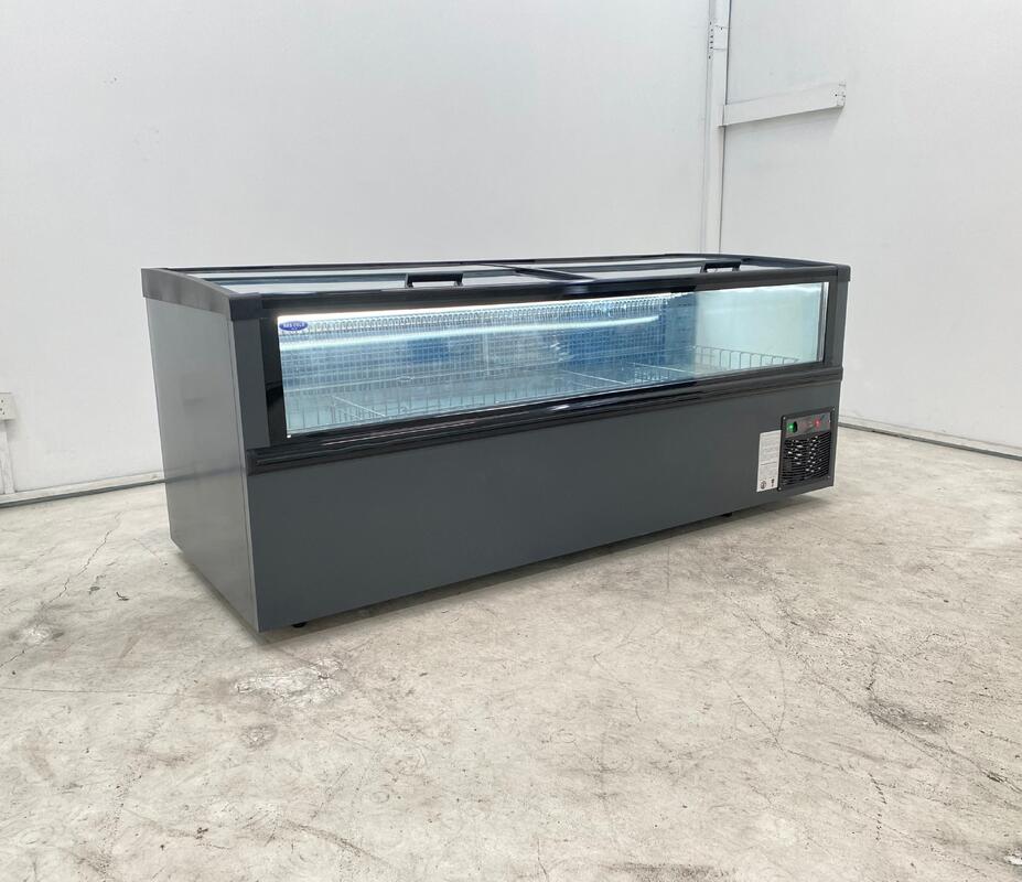 Commercial Curve Glass Door Combined Fridge Supermarket Island Deep Freezer Chest Display Freezer