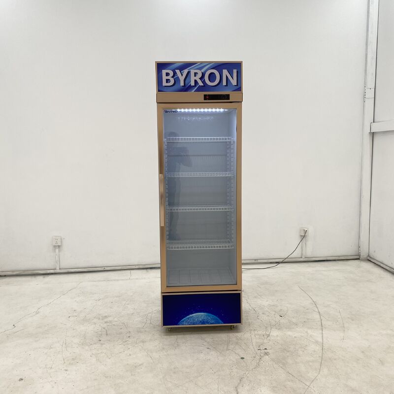 Supermarket Beverage Display Cabinet, Aluminum Alloy Door Frame With Lighting, Upright Refrigeration Freezer