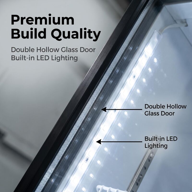Direct-Cooling Beverage Cooler, Supermarket Glass-Door Beverage Display Cabinet, Vertical Model With Illuminated Display Box